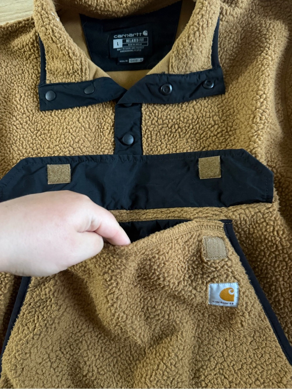 Carhartt Women's Brown and Black Sherpa Pullover Jacket - Picture 4 of 5